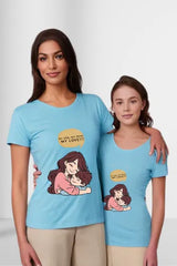 Women's Mom & Son Love SkyBlue Half Sleeve T-shirt