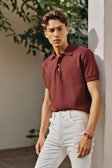 Men's Maroon Polo Half Sleeve T-shirt