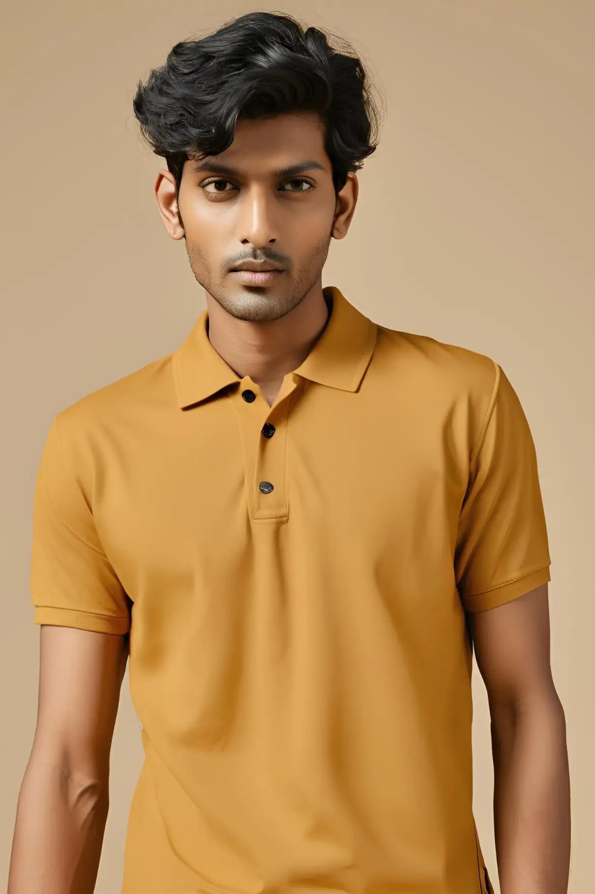 Men's Mustard Yellow Polo Half Sleeve T-shirt
