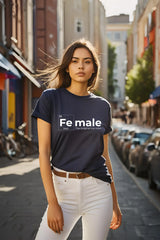Women's Female Power Navy Blue Half Sleeve T-shirt