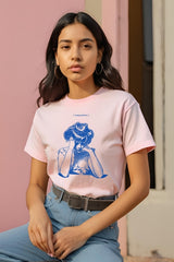 Women's Sketch Woman Portrait Half Sleeve T-shirt