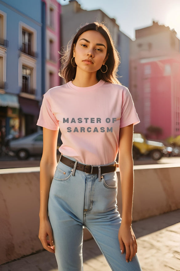 Women's "Master of Sarcasm" Graphic Half Sleeve T-shirt
