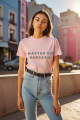 Women's "Master of Sarcasm" Graphic Half Sleeve T-shirt