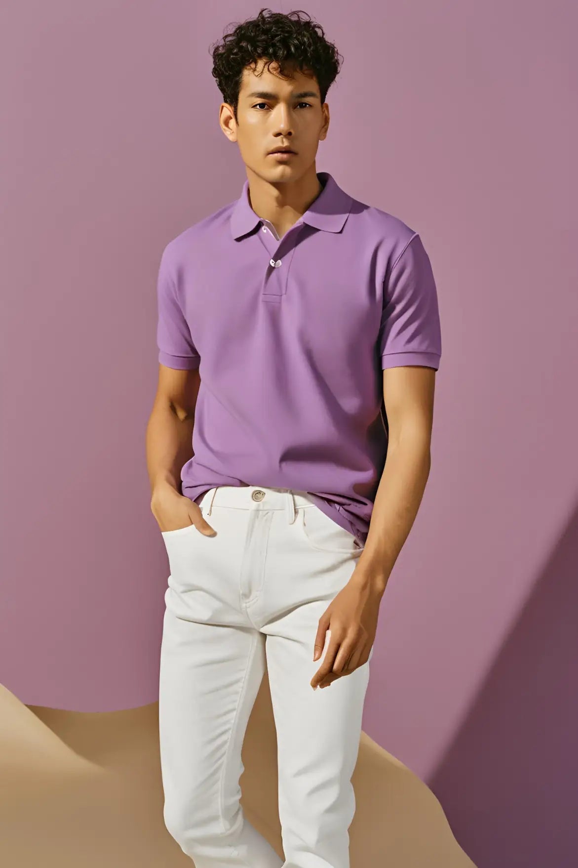 Men's Purple Polo Half Sleeve T-shirt