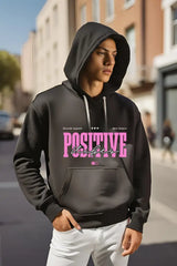Men's Positive Vibes Black Hooded Sweatshirt