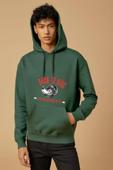 Men's Bike Ride Bottle Green Hooded Sweatshirt