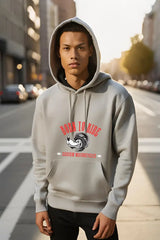 Men's Bike Ride Grey Melange Hooded Sweatshirt