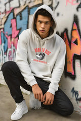 Men's Bike Ride White Hooded Sweatshirt