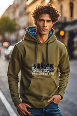 Men's Olive Green Sea Paradise Hooded Sweatshirt