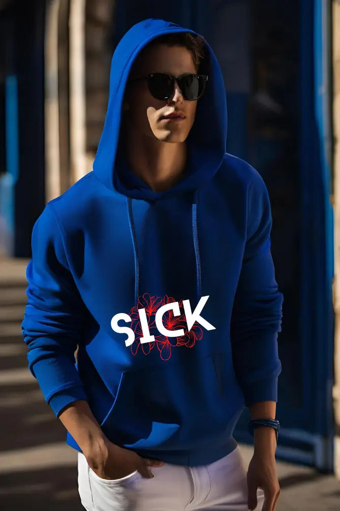 Men's Sick Royal Blue Hooded Sweatshirt