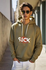 Men's Sick Olive Green Hooded Sweatshirt