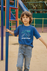Boys Royal Blue Round Neck Half Sleeve Spaceman T-shirt