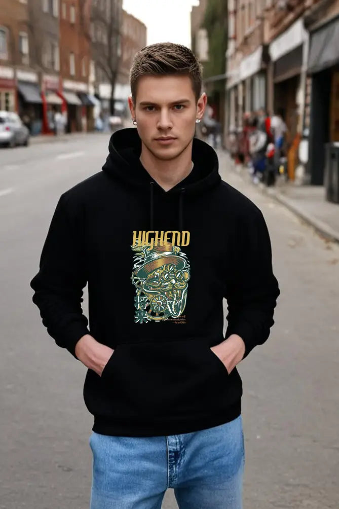 Mens Steampunk Hooded Sweatshirt