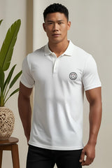 Men's "Drapelet" Stamp Design Polo T-shirt