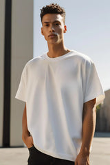 Unisex White Oversized Plain Tshirt