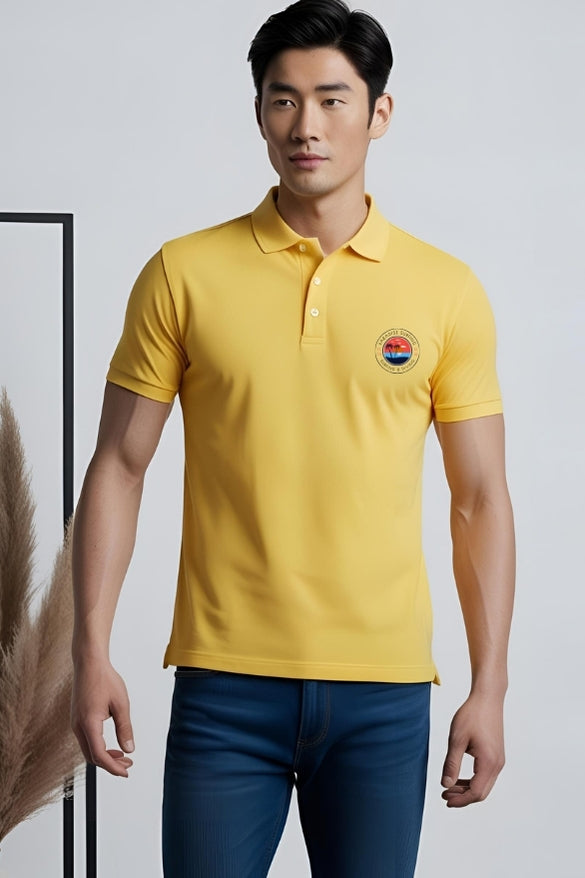 Men's Surfing & Diving Paradise Mustard Yellow Polo T-shirt