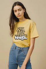 Women's Keep Going Yellow Half Sleeve T-shirt